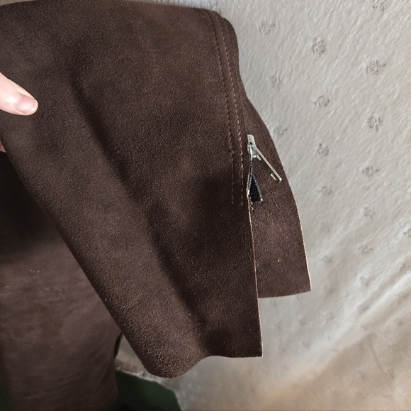 Women's Brown Suede Leather Chaps - Picture 4 of 7